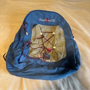 American Girl Vintage Kids Backpack Blue Hiking Style School Bag